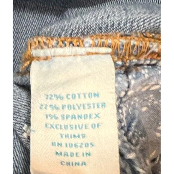 Sundance Magnolia Straight Leg Jeans Boho Lace Patches Embroidered Sz 27 Altered - Picture 9 of 9